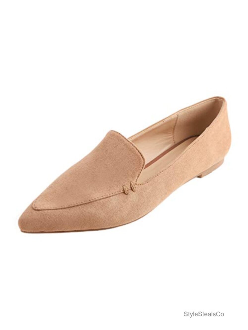 Women's Pointed Toe Faux Suede Loafer Flats Slip On Comfort Driving Office Shoes